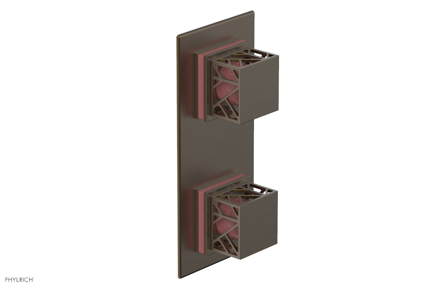 JOLIE- Thermostatic Valve with Volume Control or Diverter with "Pink" Accents 4-588