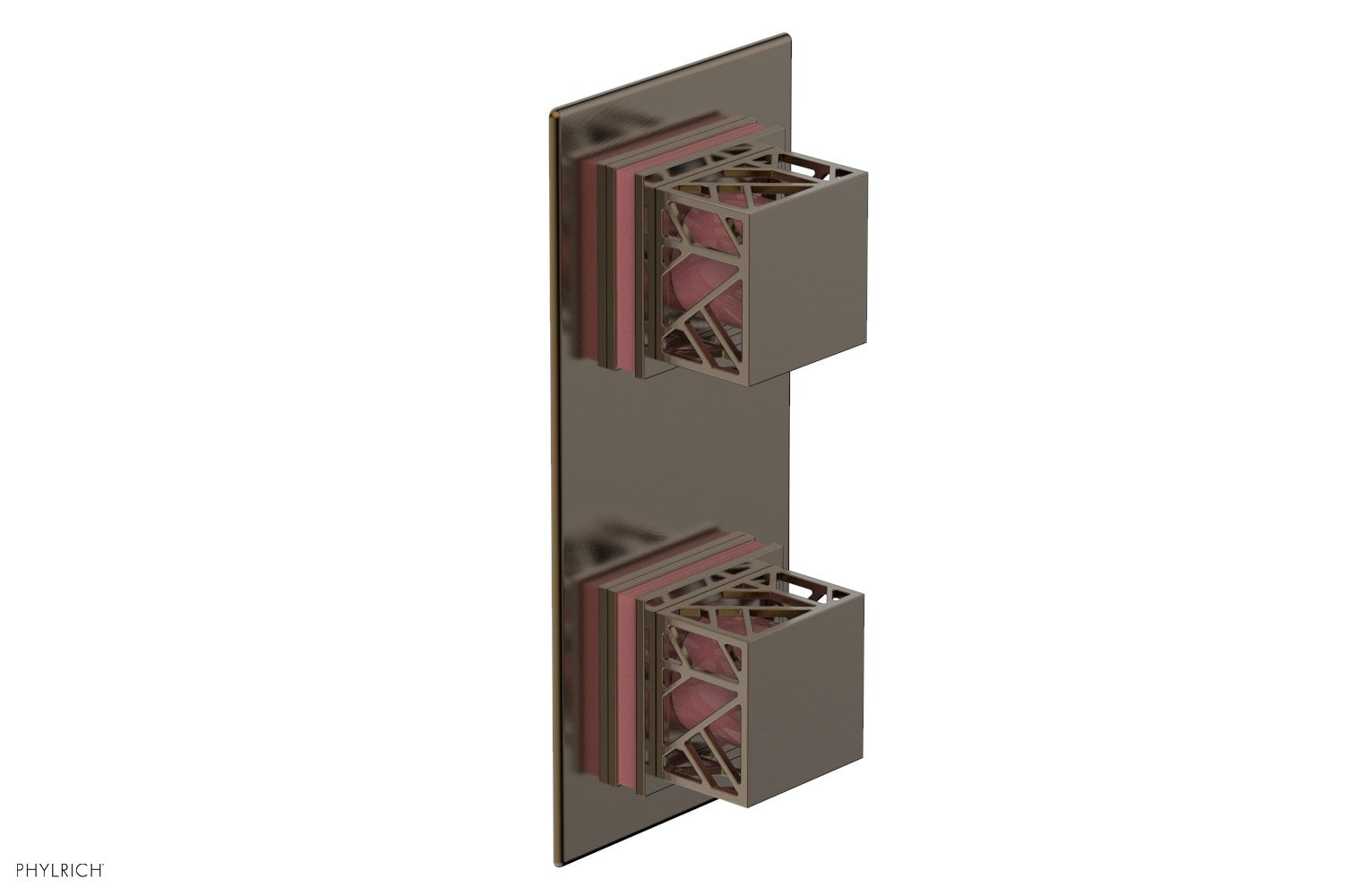 JOLIE- Thermostatic Valve with Volume Control or Diverter with "Pink" Accents 4-588