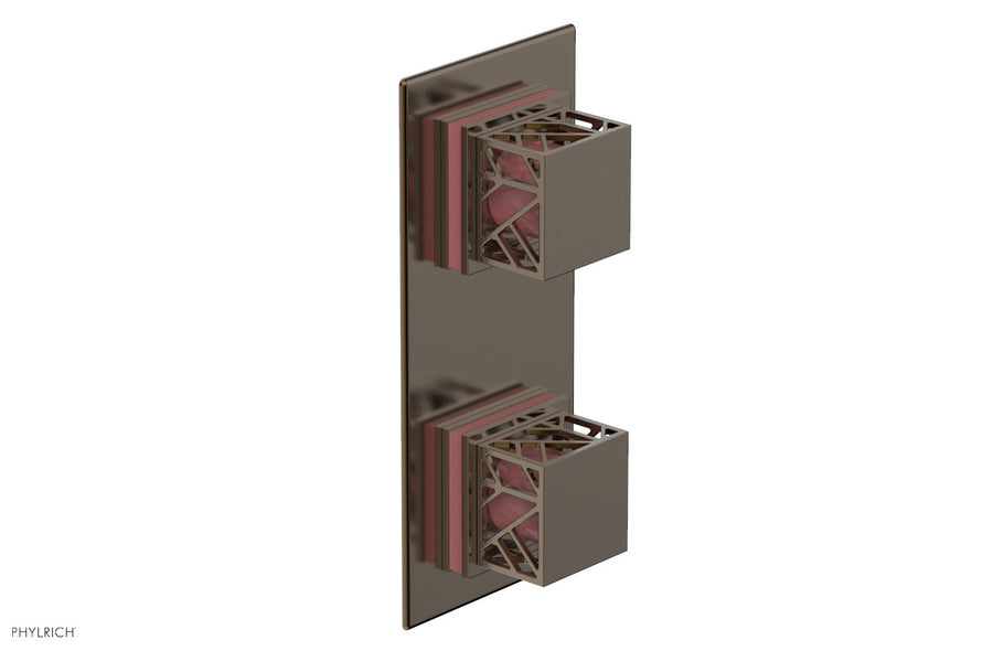 JOLIE- Thermostatic Valve with Volume Control or Diverter with "Pink" Accents 4-588