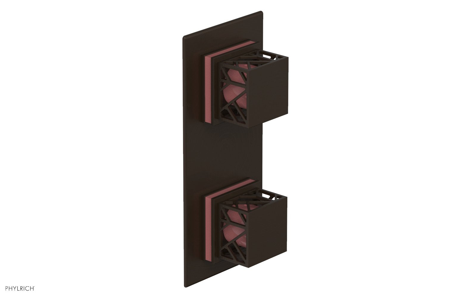 JOLIE- Thermostatic Valve with Volume Control or Diverter with "Pink" Accents 4-588