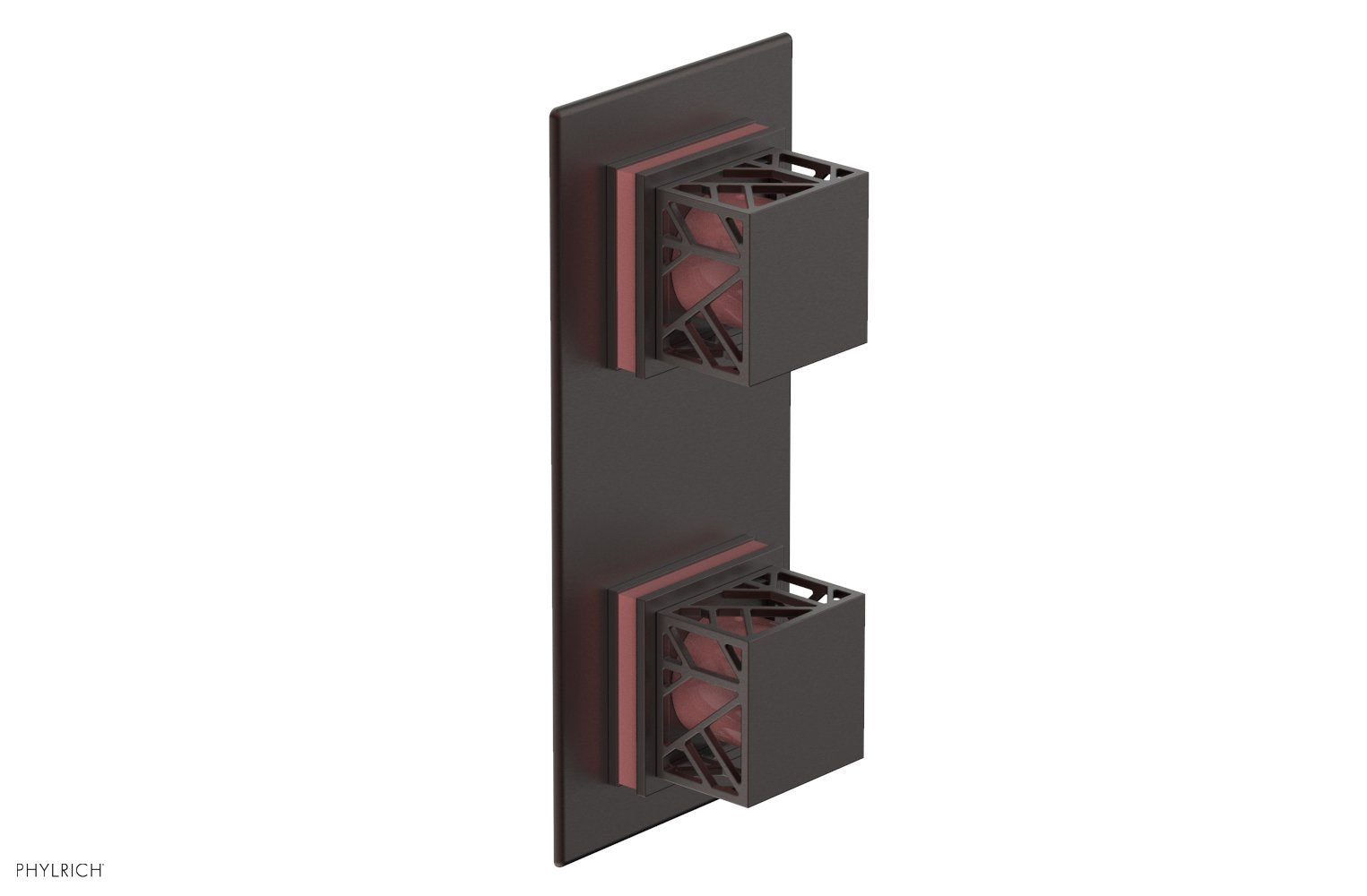 JOLIE- Thermostatic Valve with Volume Control or Diverter with "Pink" Accents 4-588