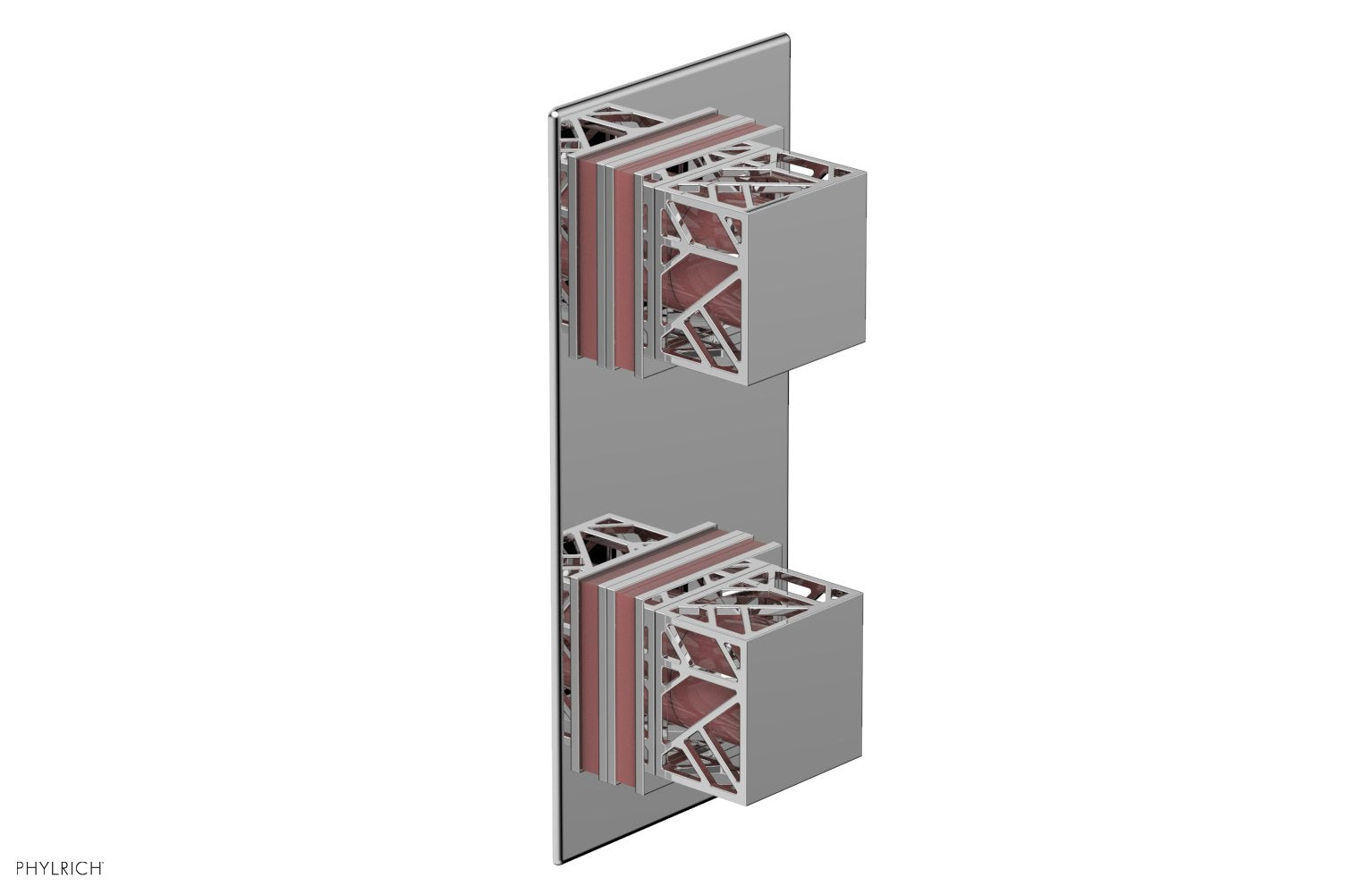 JOLIE- Thermostatic Valve with Volume Control or Diverter with "Pink" Accents 4-588