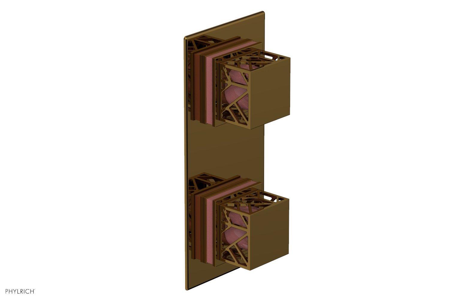 JOLIE- Thermostatic Valve with Volume Control or Diverter with "Pink" Accents 4-588