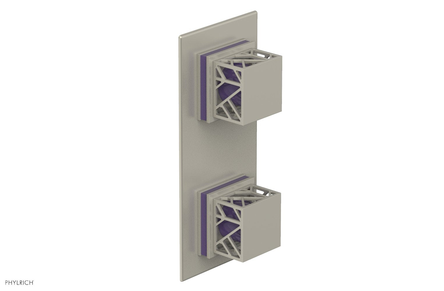JOLIE- Thermostatic Valve with Volume Control or Diverter with "Purple" Accents 4-588