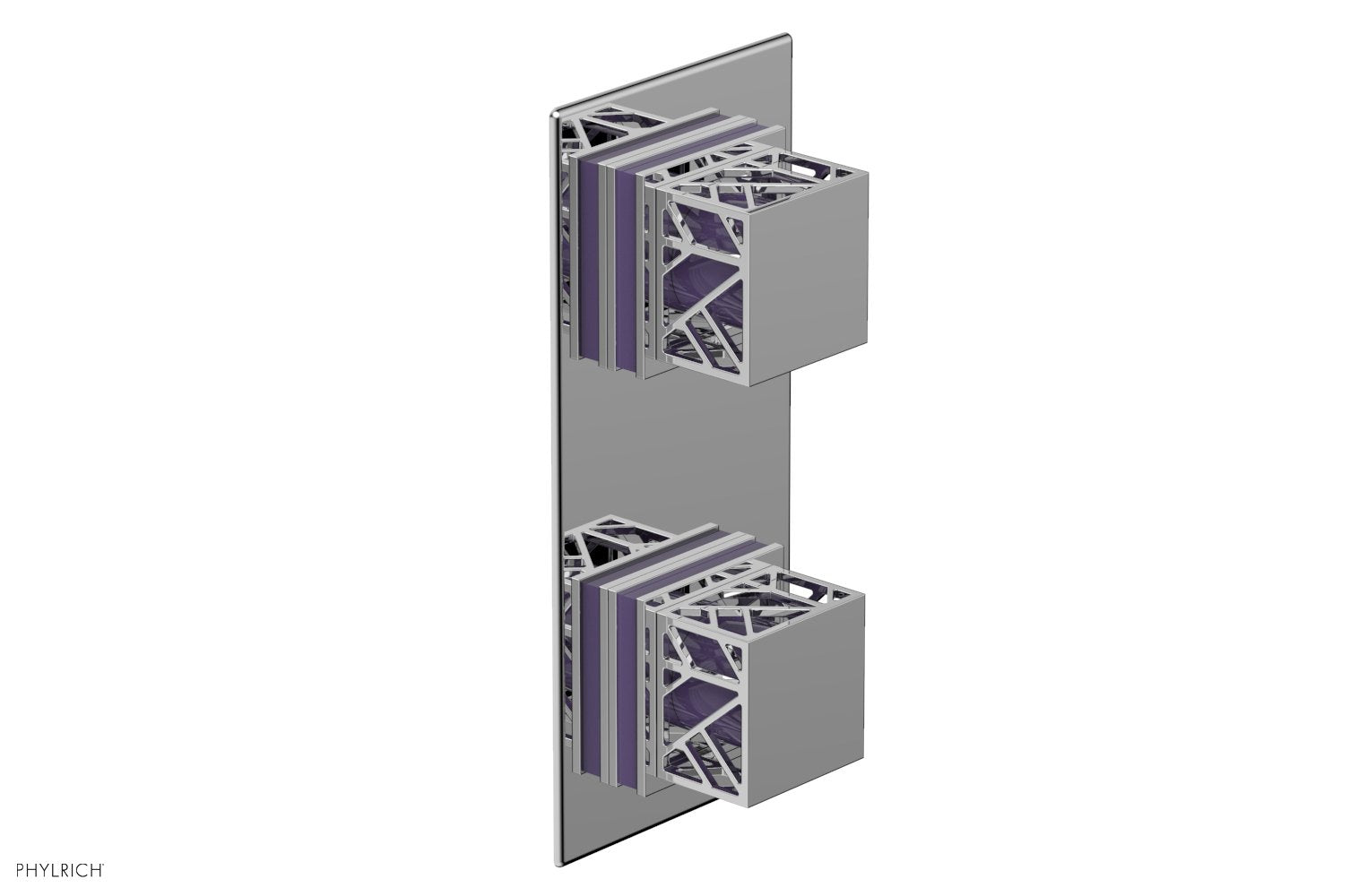 JOLIE- Thermostatic Valve with Volume Control or Diverter with "Purple" Accents 4-588