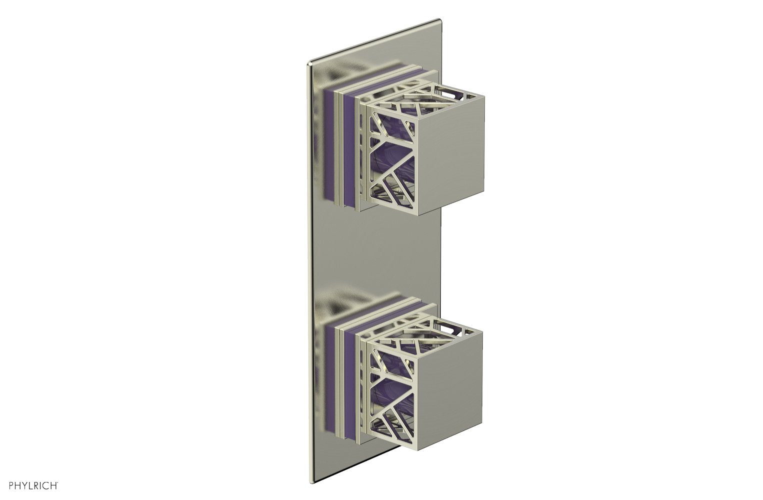 JOLIE- Thermostatic Valve with Volume Control or Diverter with "Purple" Accents 4-588