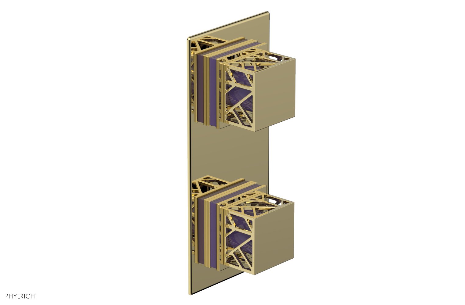 JOLIE- Thermostatic Valve with Volume Control or Diverter with "Purple" Accents 4-588