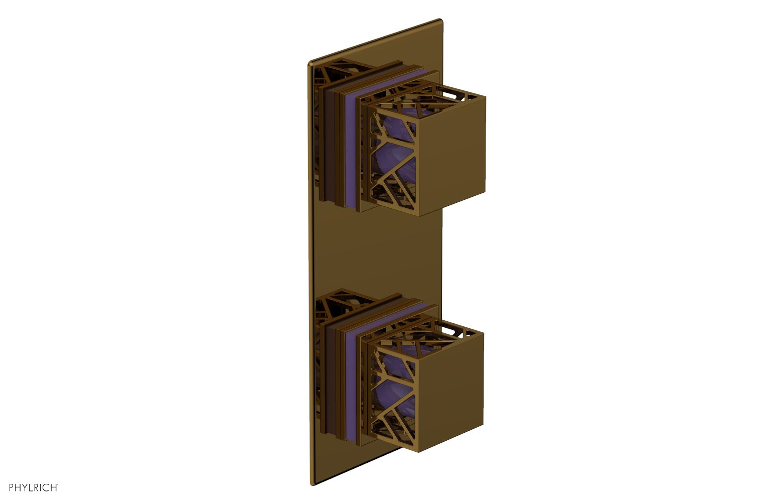 JOLIE- Thermostatic Valve with Volume Control or Diverter with "Purple" Accents 4-588