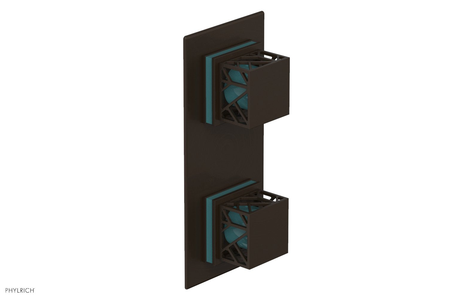 JOLIE- Thermostatic Valve with Volume Control or Diverter with "Turquoise" Accents 4-588