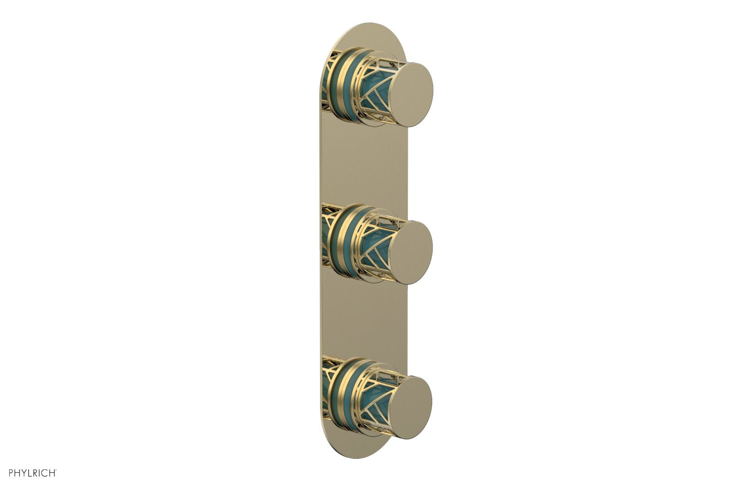 JOLIE Thermostatic Valve with Two Volume Control with "Turquoise" Accents 4-590
