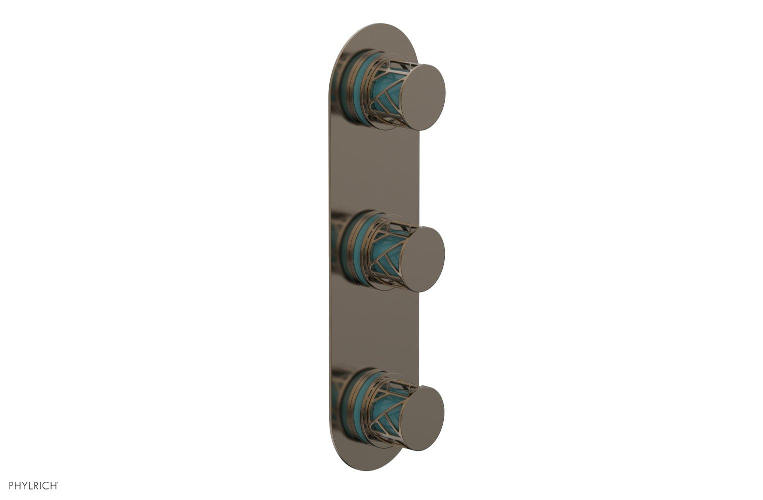 JOLIE Thermostatic Valve with Two Volume Control with "Turquoise" Accents 4-590