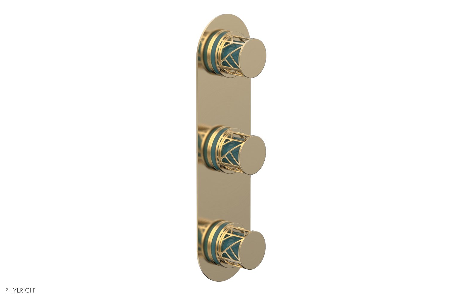 JOLIE Thermostatic Valve with Two Volume Control with "Turquoise" Accents 4-590