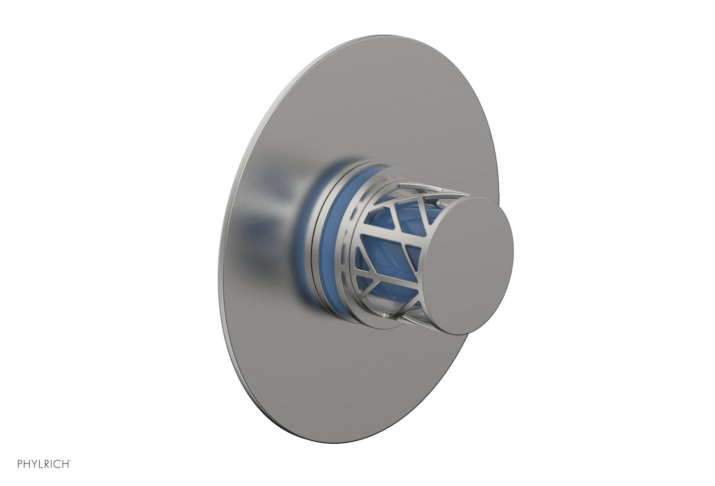 JOLIE - Thermostatic Shower Trim, Round Handle with "Light Blue" Accents 4-592
