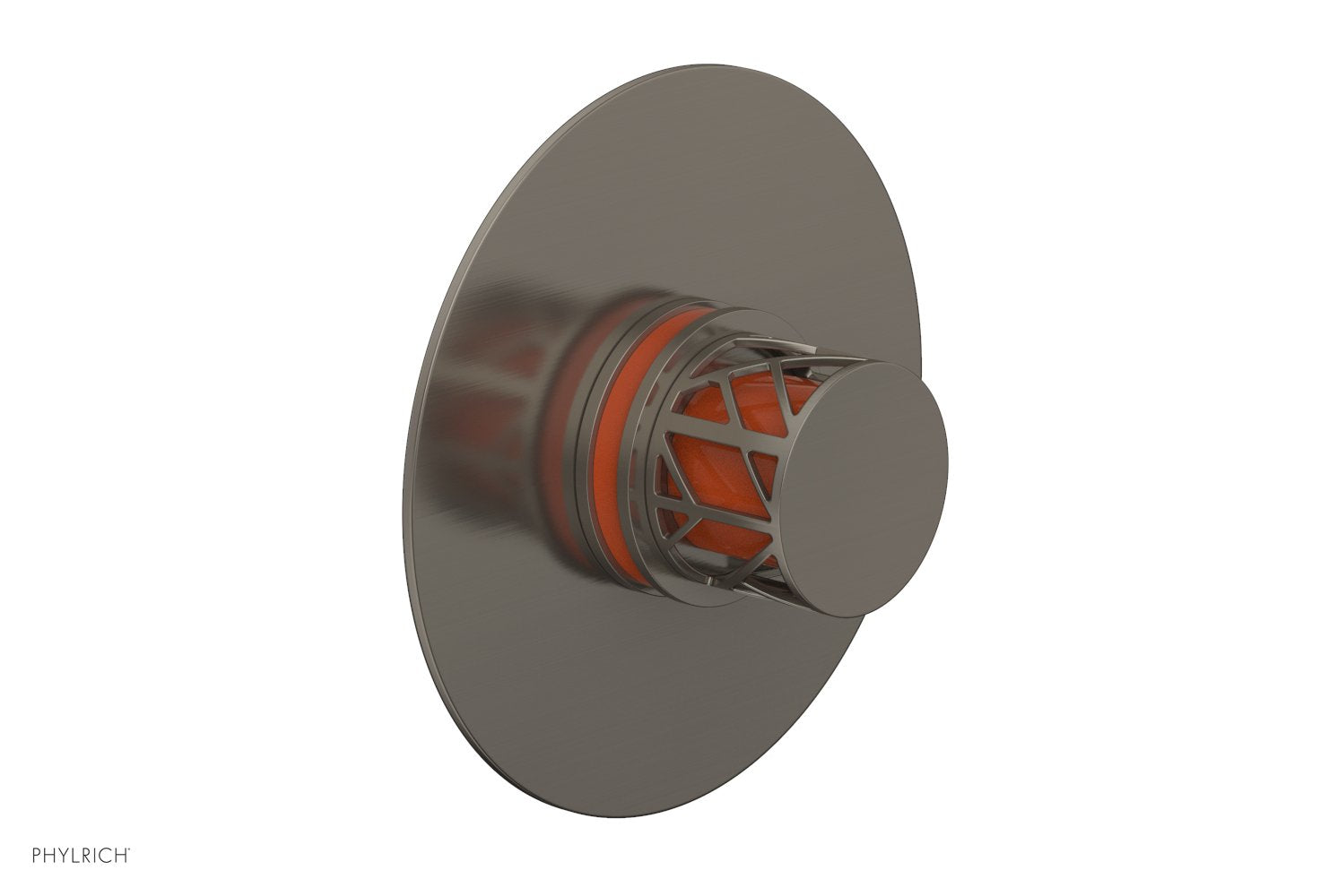 JOLIE Pressure Balance Shower Plate & Handle Trim, Round Handle with "Orange" Accents 4-592