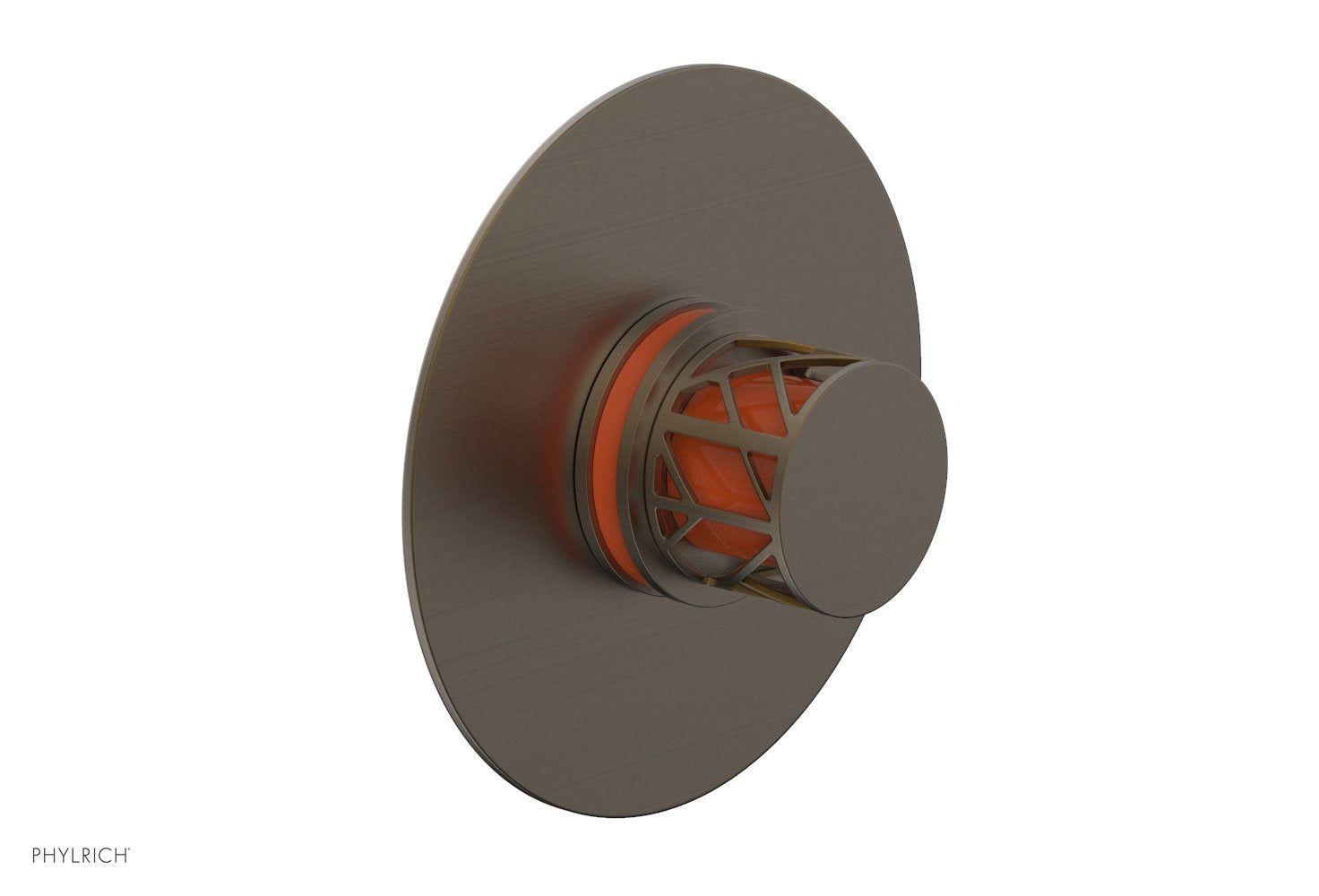 JOLIE Pressure Balance Shower Plate & Handle Trim, Round Handle with "Orange" Accents 4-592