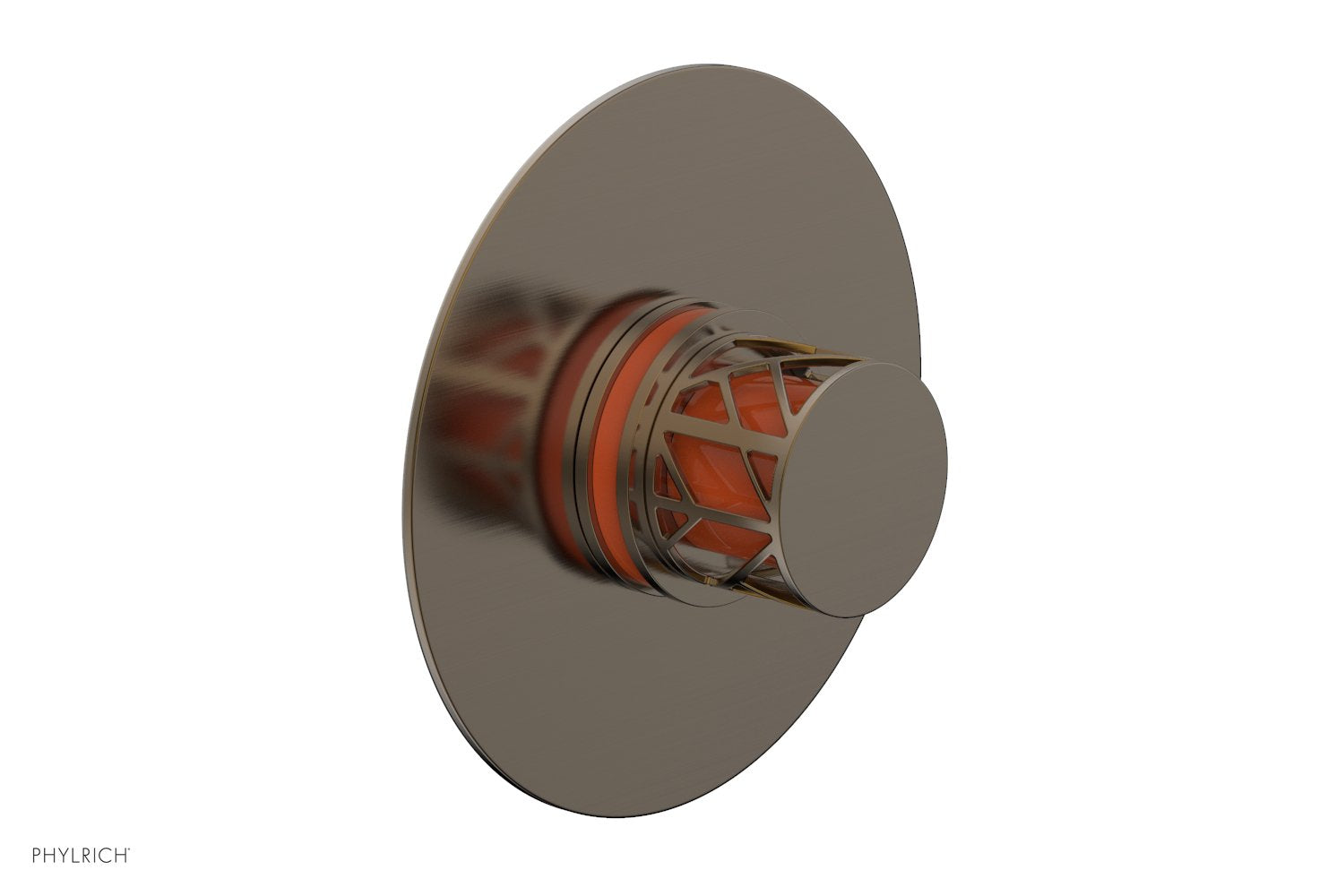 JOLIE - Thermostatic Shower Trim, Round Handle with "Orange" Accents 4-592