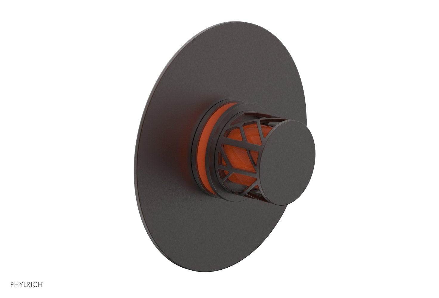 JOLIE Pressure Balance Shower Plate & Handle Trim, Round Handle with "Orange" Accents 4-592