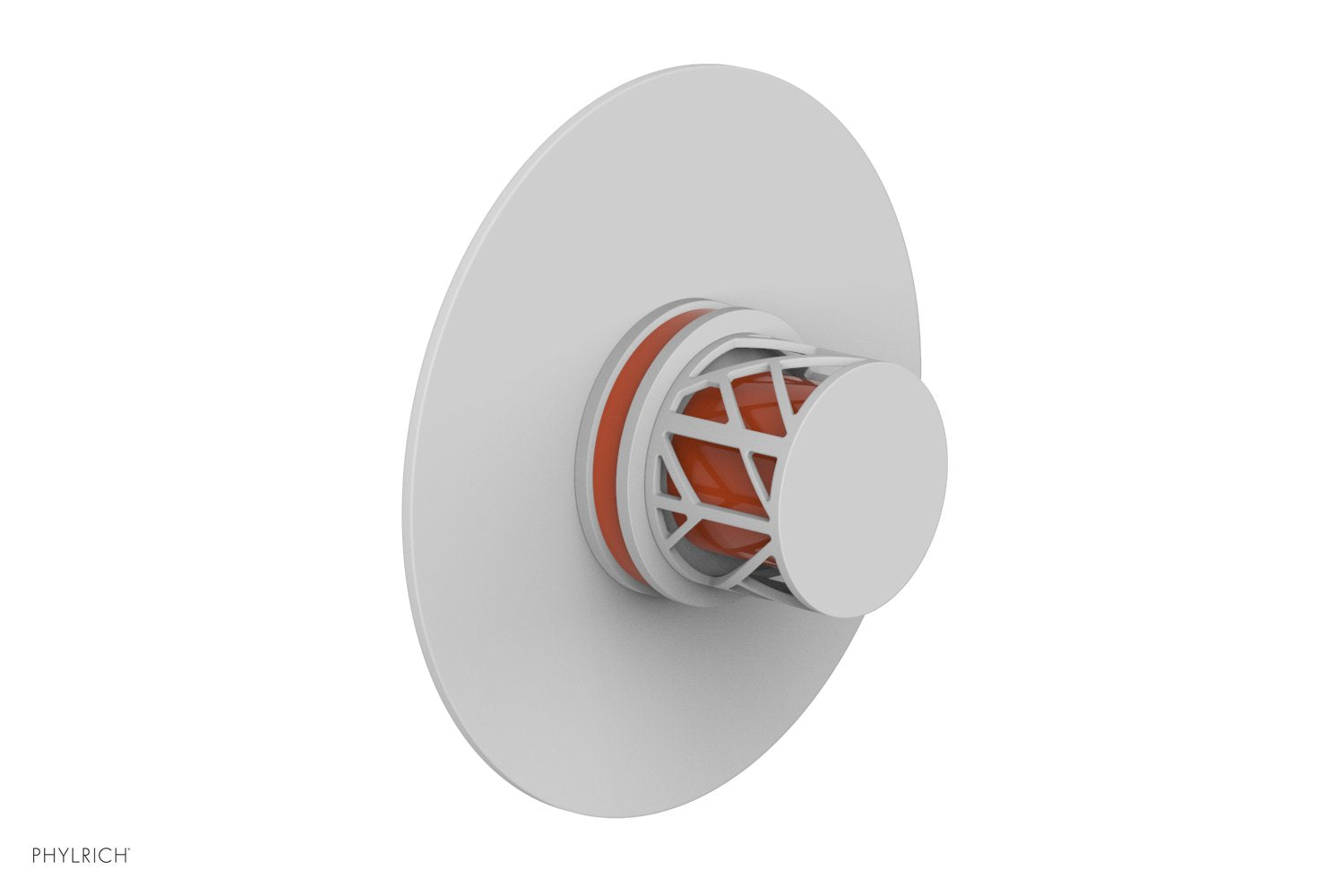JOLIE Pressure Balance Shower Plate & Handle Trim, Round Handle with "Orange" Accents 4-592