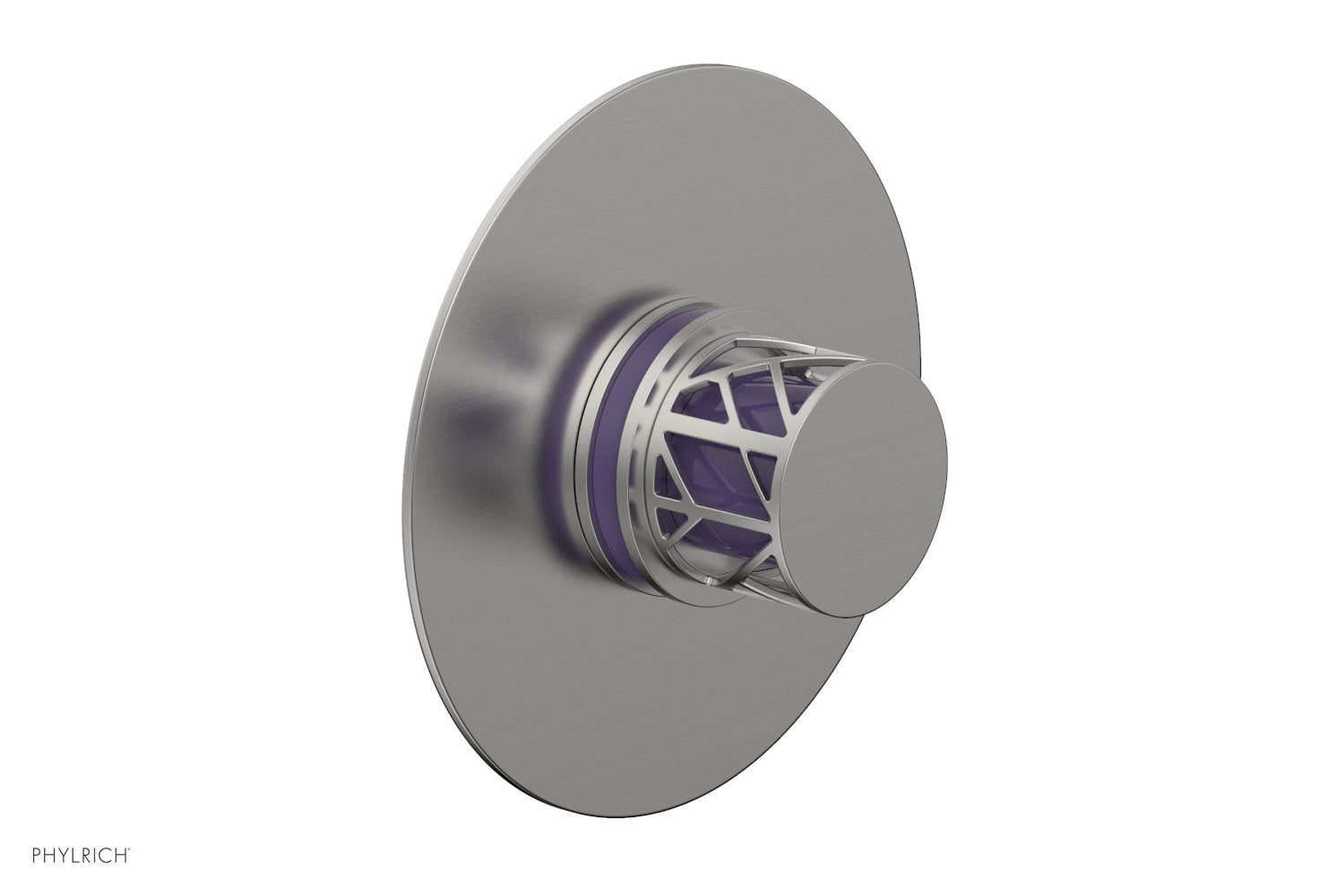 JOLIE Pressure Balance Shower Plate & Handle Trim, Round Handle with "Purple" Accents 4-592