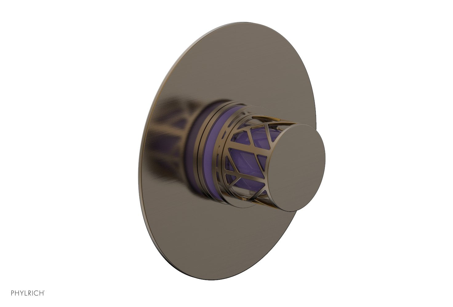 JOLIE Pressure Balance Shower Plate & Handle Trim, Round Handle with "Purple" Accents 4-592