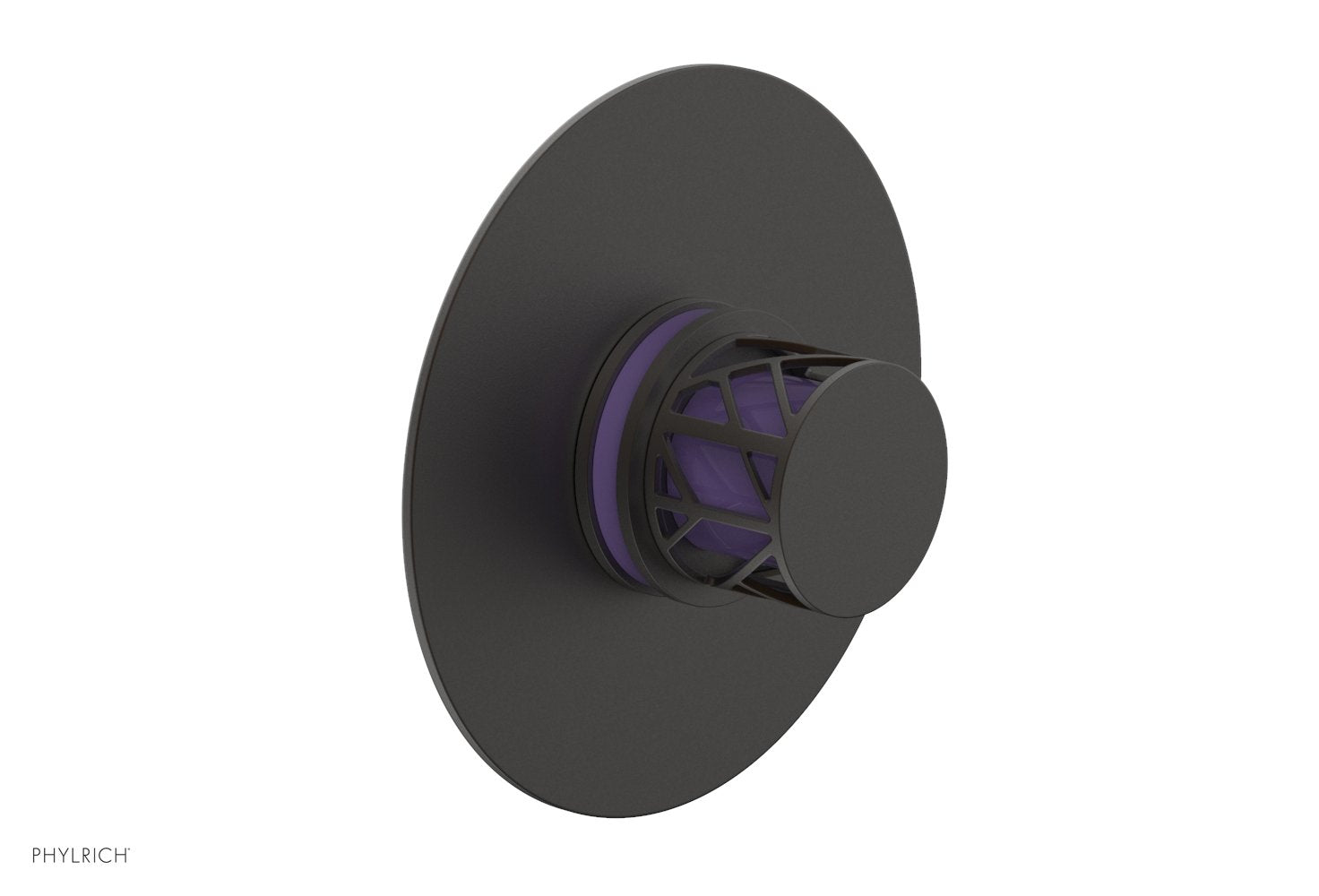 JOLIE Pressure Balance Shower Plate & Handle Trim, Round Handle with "Purple" Accents 4-592