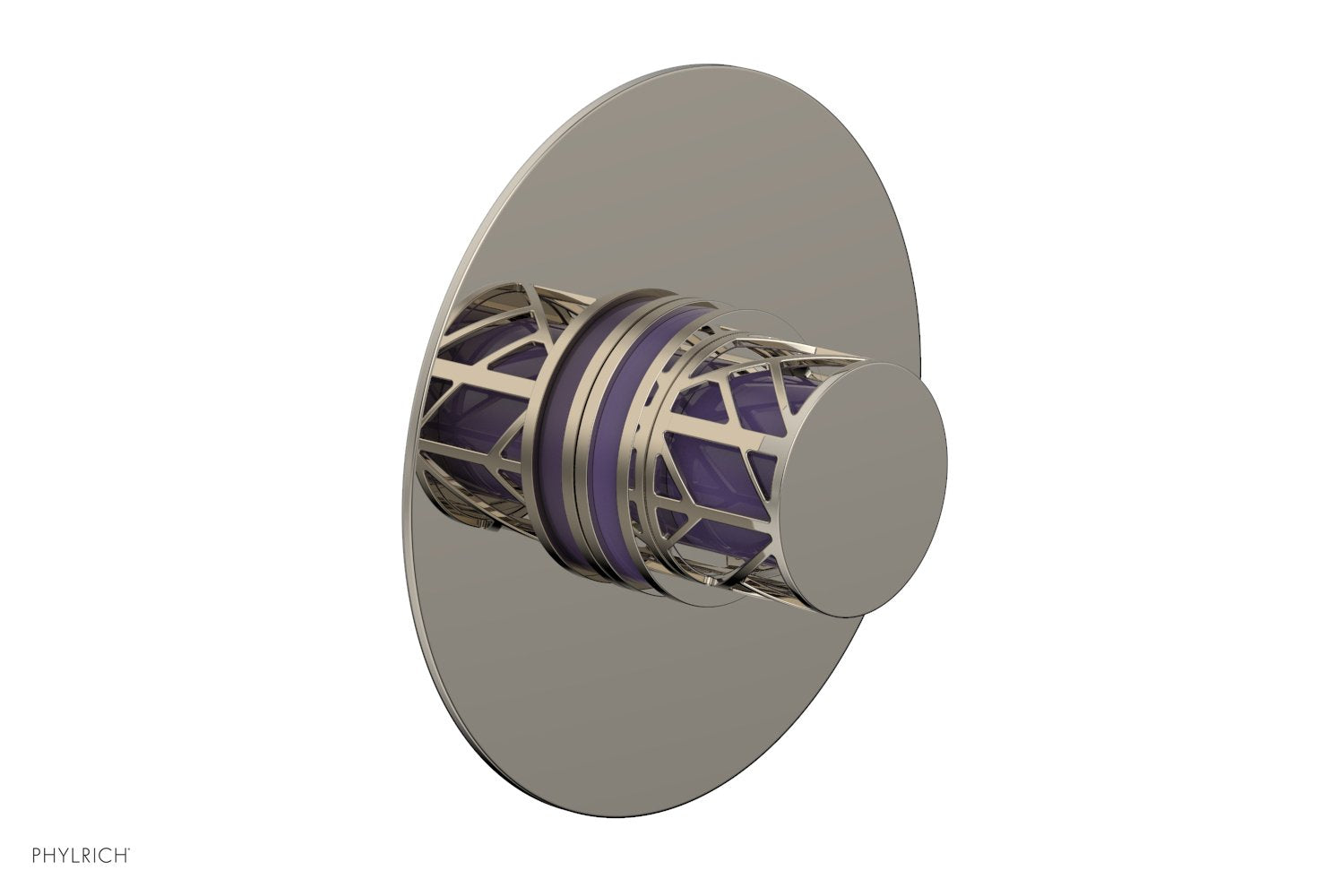 JOLIE Pressure Balance Shower Plate & Handle Trim, Round Handle with "Purple" Accents 4-592