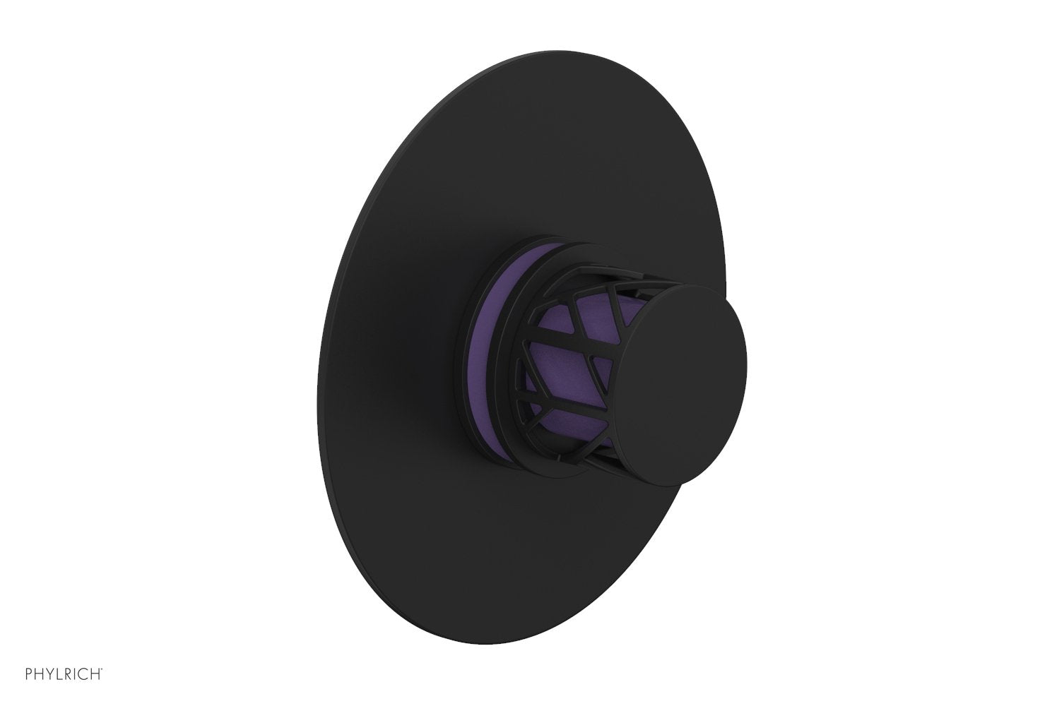 JOLIE Pressure Balance Shower Plate & Handle Trim, Round Handle with "Purple" Accents 4-592