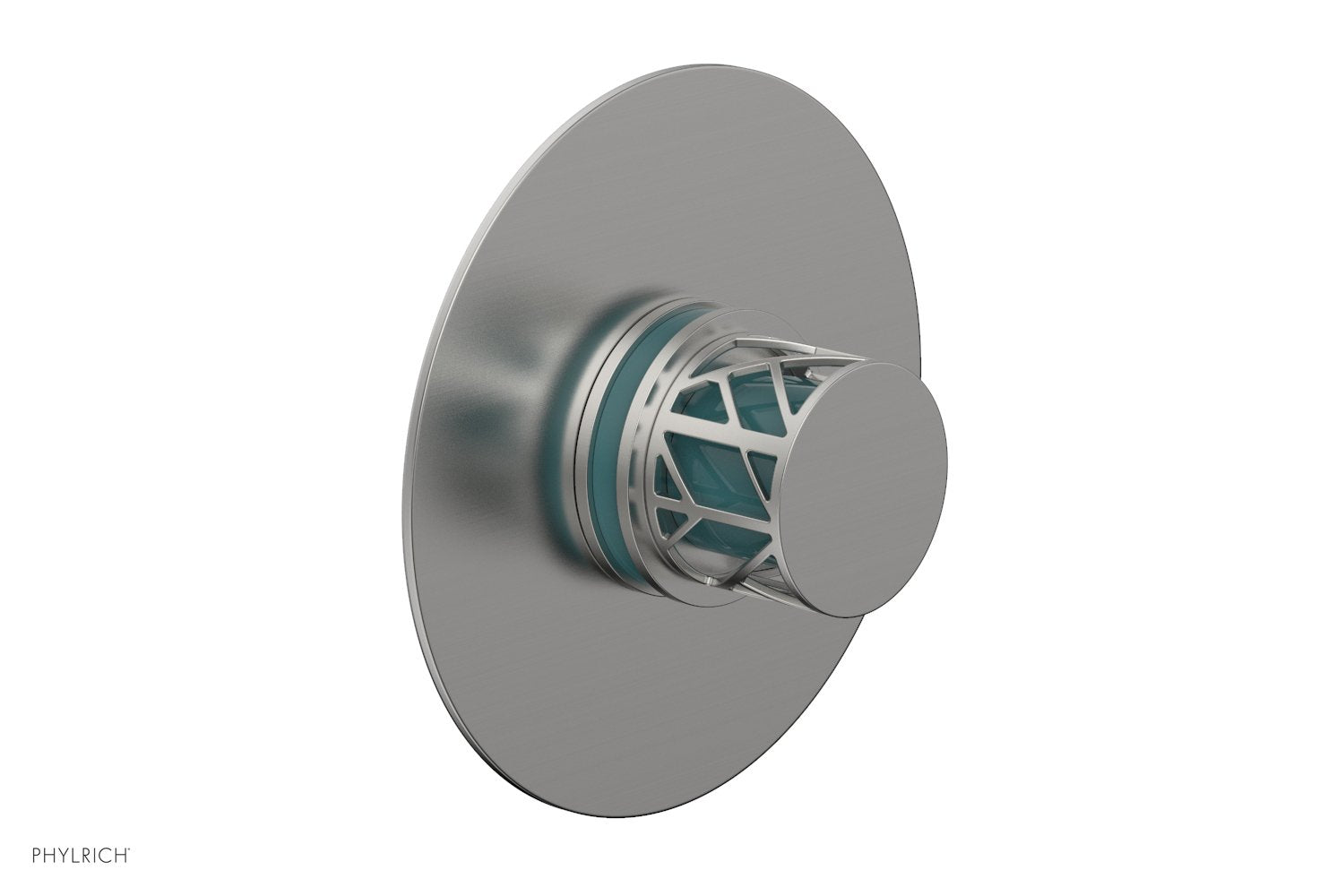 JOLIE - Thermostatic Shower Trim, Round Handle with "Turquoise" Accents 4-592