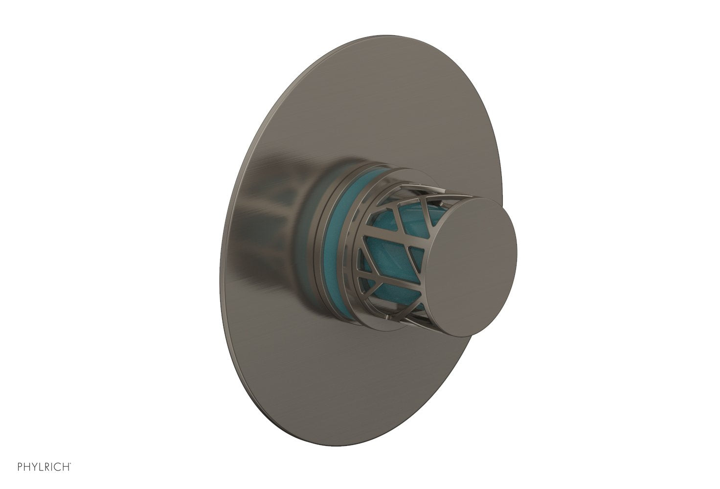 JOLIE - Thermostatic Shower Trim, Round Handle with "Turquoise" Accents 4-592