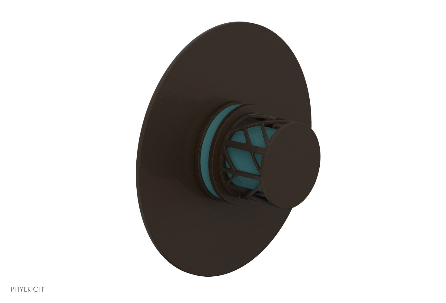 JOLIE - Thermostatic Shower Trim, Round Handle with "Turquoise" Accents 4-592