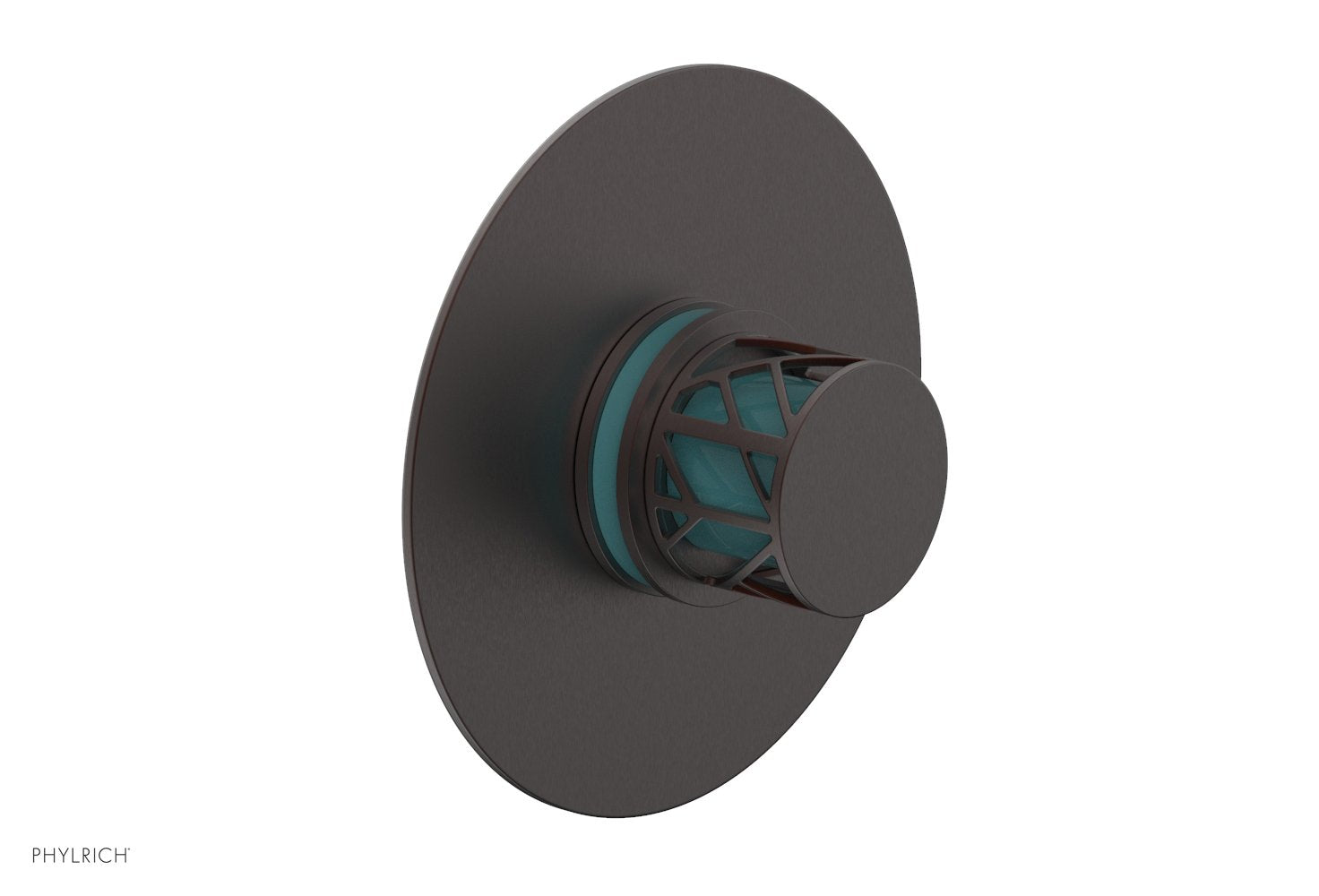 JOLIE Pressure Balance Shower Plate & Handle Trim, Round Handle with "Turquoise" Accents 4-592