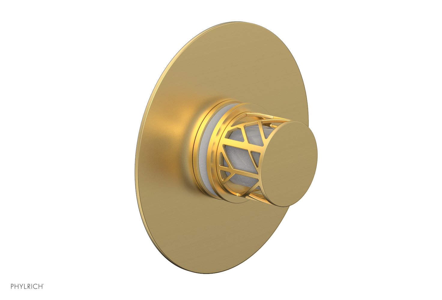 JOLIE Pressure Balance Shower Plate & Handle Trim, Round Handle with "White" Accents 4-592