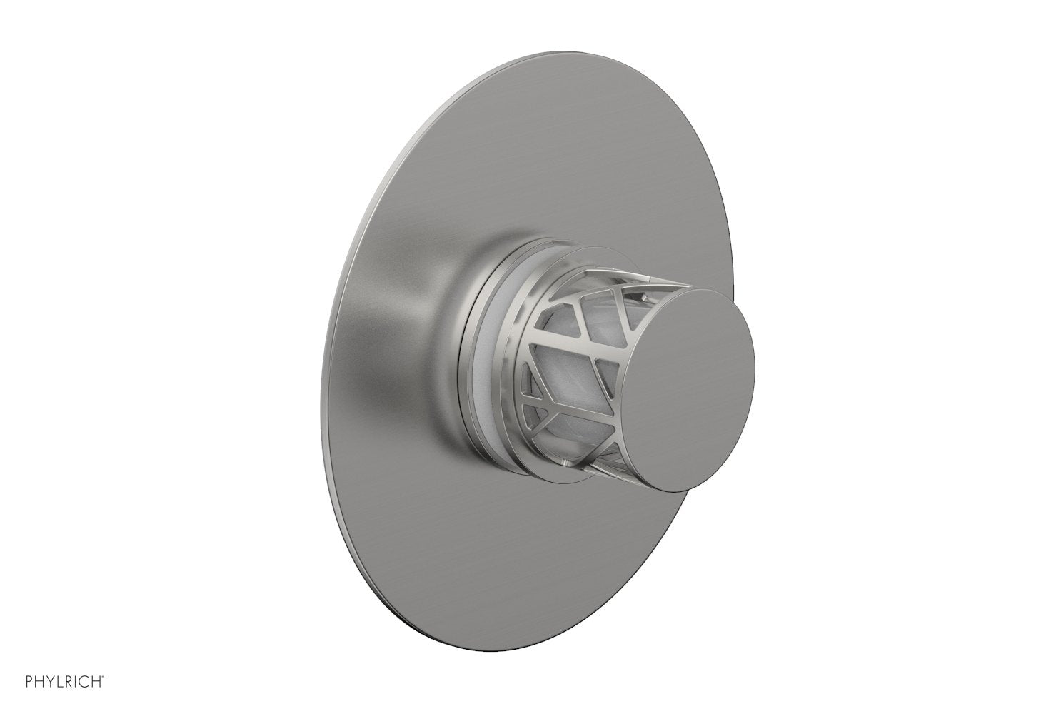 JOLIE - Thermostatic Shower Trim, Round Handle with "White" Accents 4-592