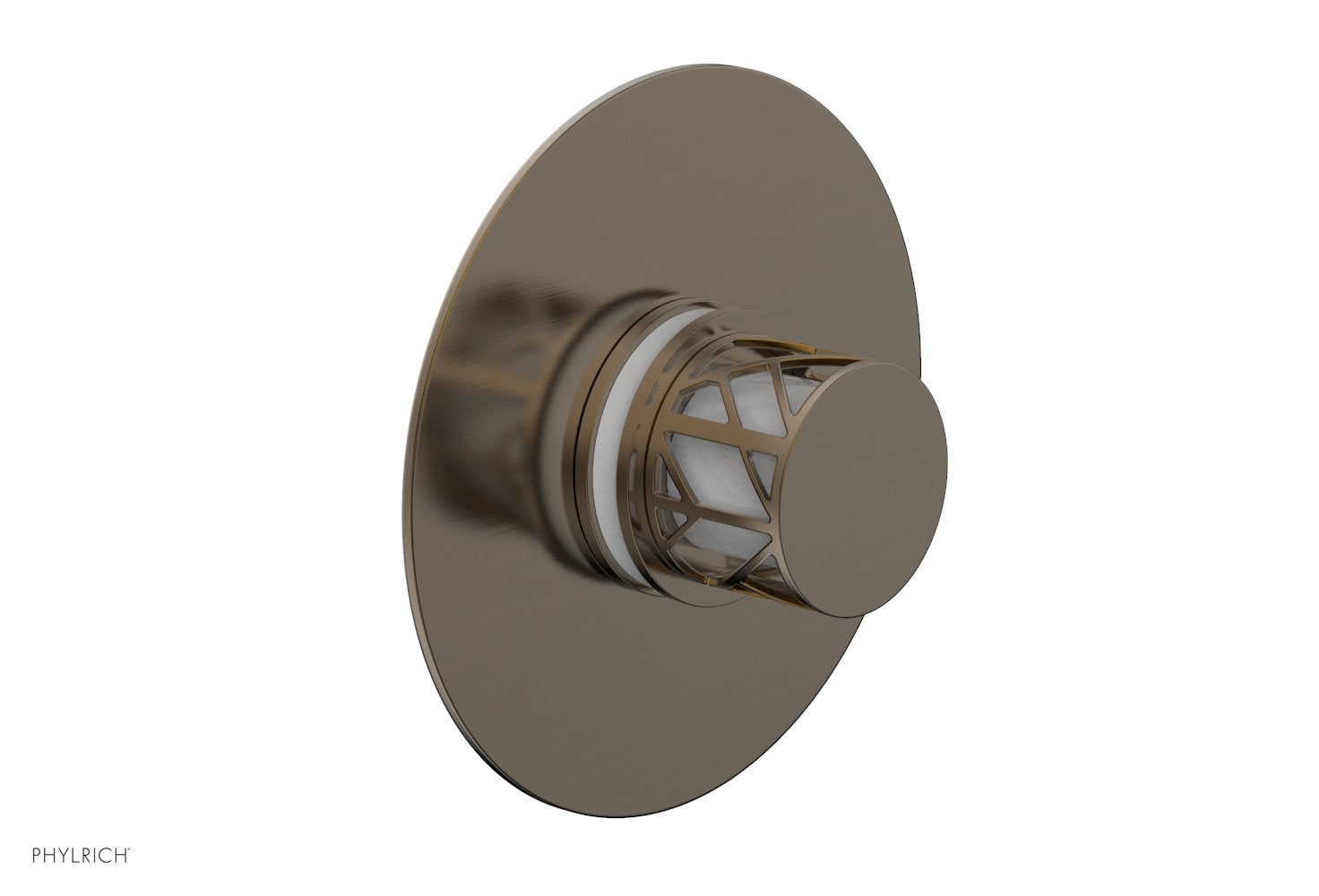 JOLIE - Thermostatic Shower Trim, Round Handle with "White" Accents 4-592