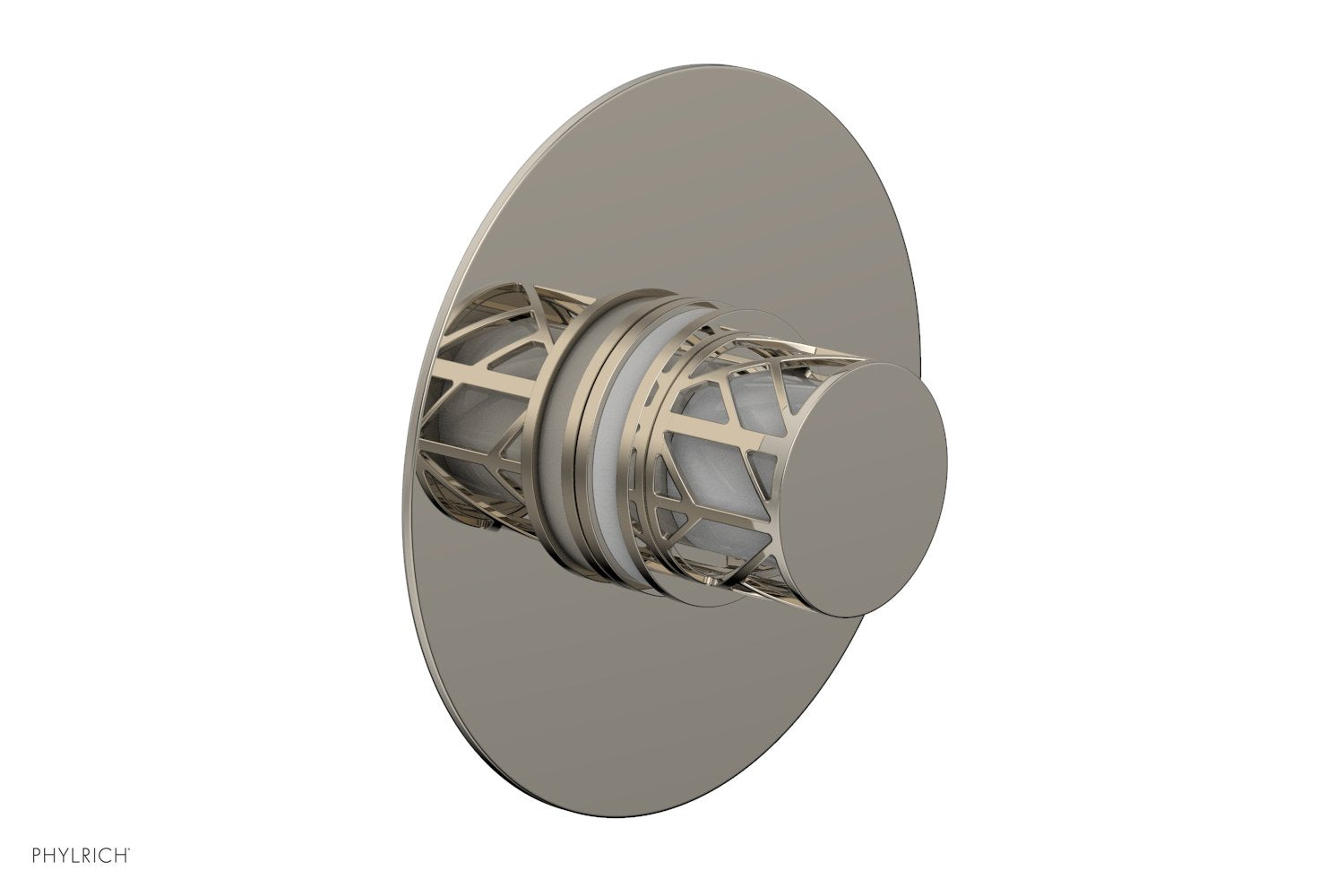 JOLIE - Thermostatic Shower Trim, Round Handle with "White" Accents 4-592