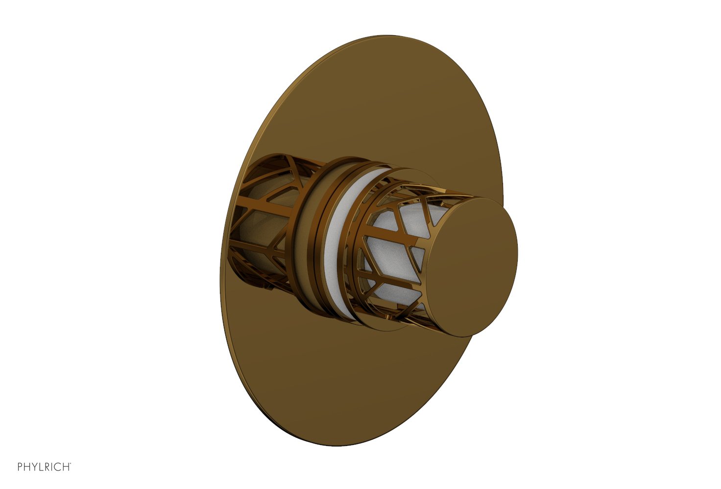 JOLIE Pressure Balance Shower Plate & Handle Trim, Round Handle with "White" Accents 4-592