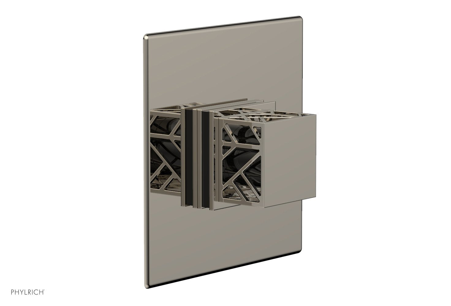 JOLIE Pressure Balance Shower Plate & Handle Trim, Square Handle with "Black" Accents 4-593