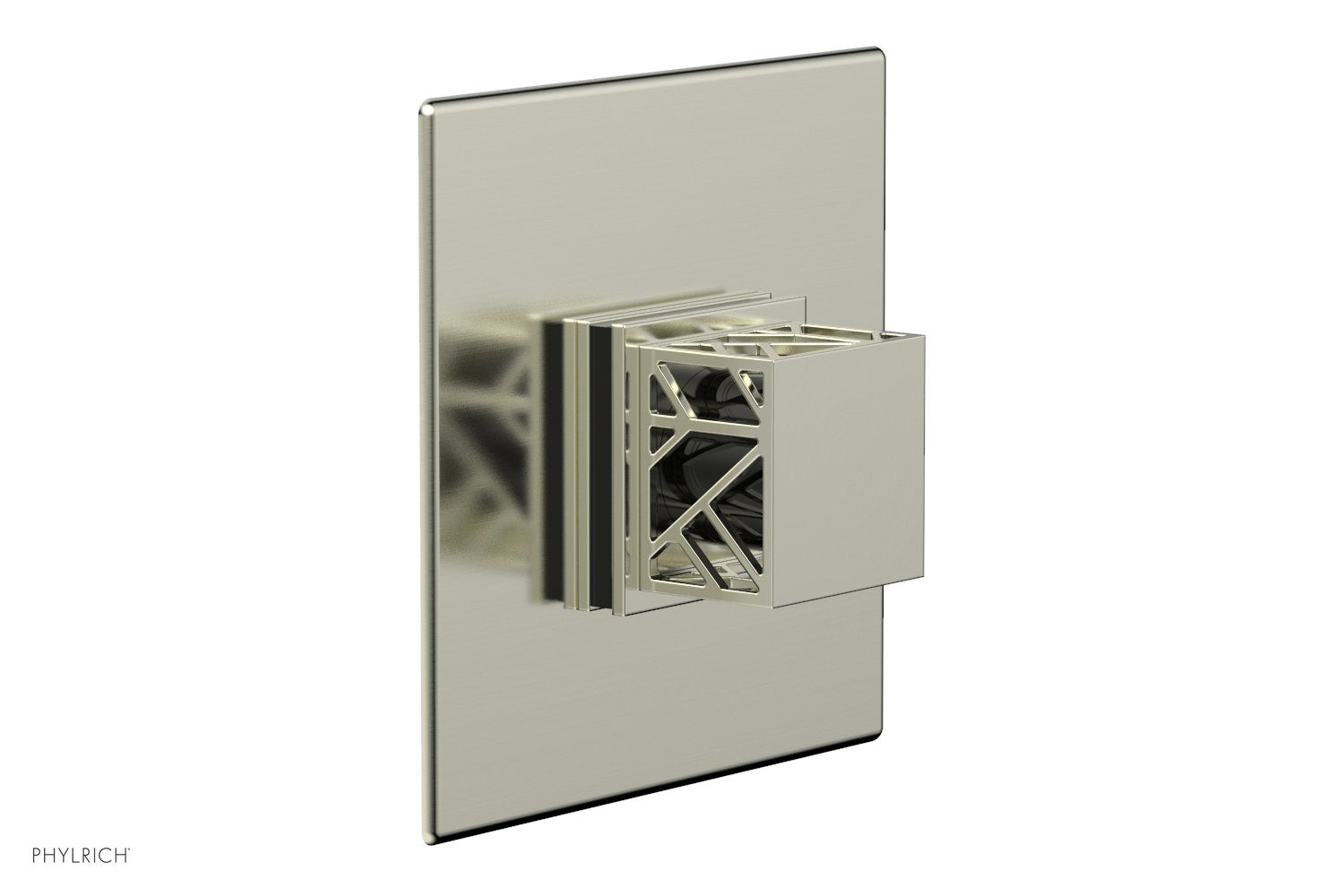 JOLIE Pressure Balance Shower Plate & Handle Trim, Square Handle with "Black" Accents 4-593