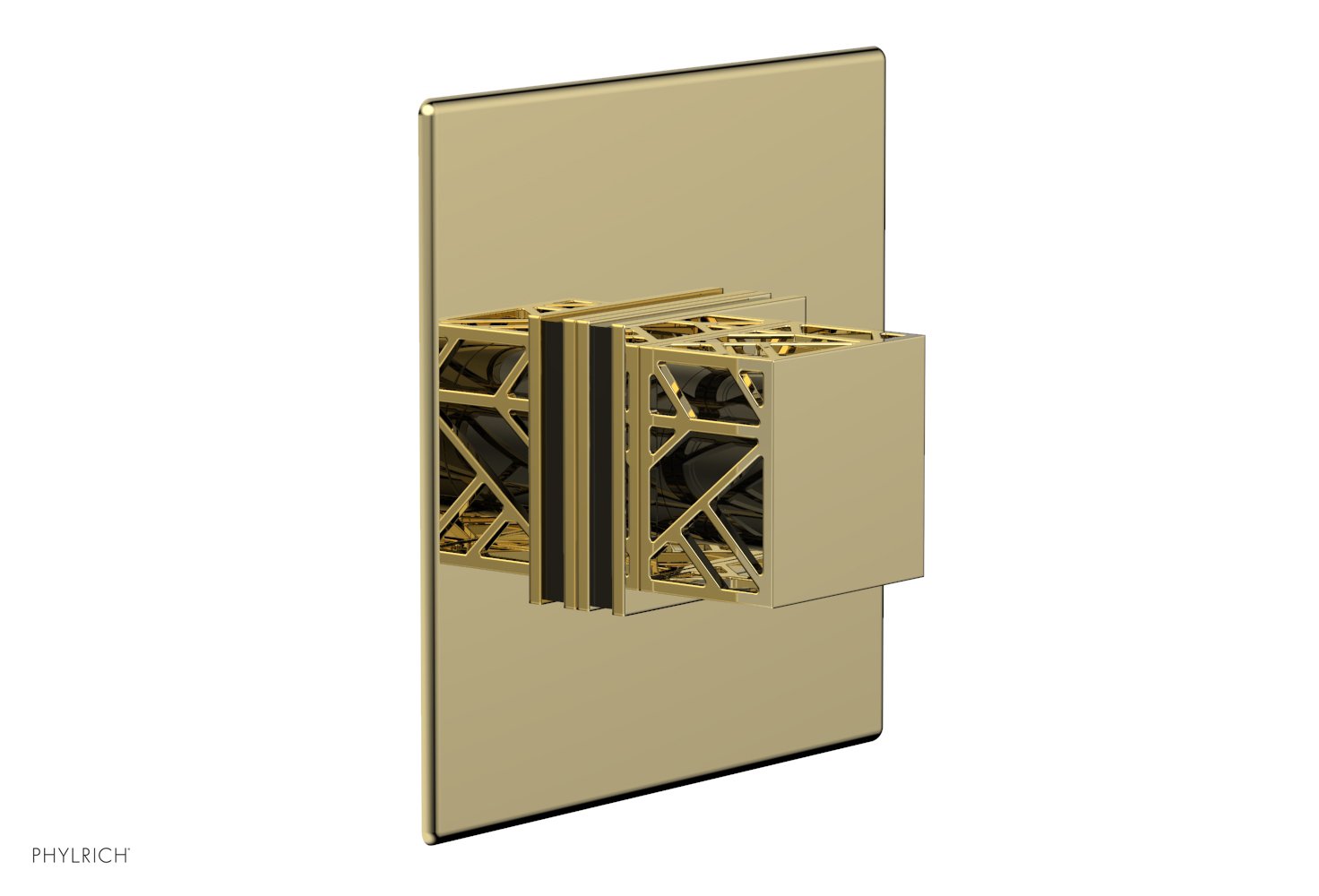 JOLIE - Thermostatic Shower Trim, Square Handle with "Black" Accents 4-593