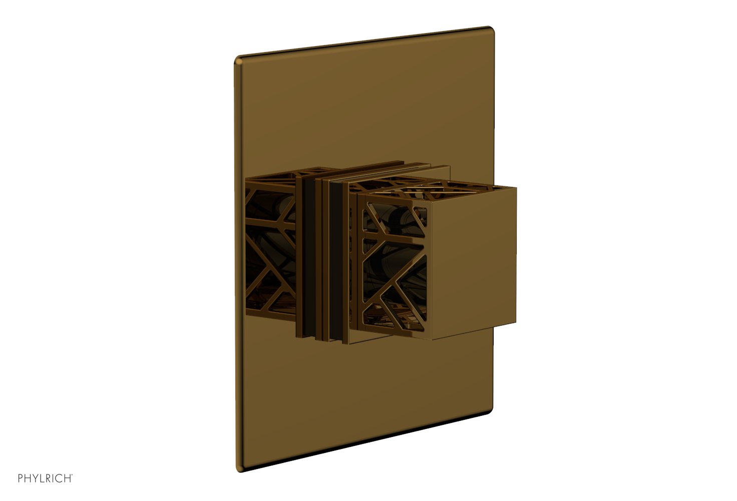 JOLIE Pressure Balance Shower Plate & Handle Trim, Square Handle with "Black" Accents 4-593