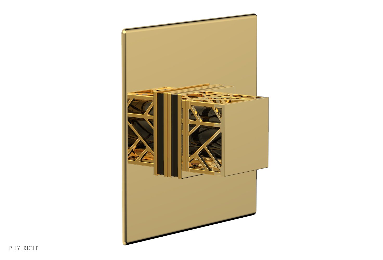 JOLIE Pressure Balance Shower Plate & Handle Trim, Square Handle with "Black" Accents 4-593