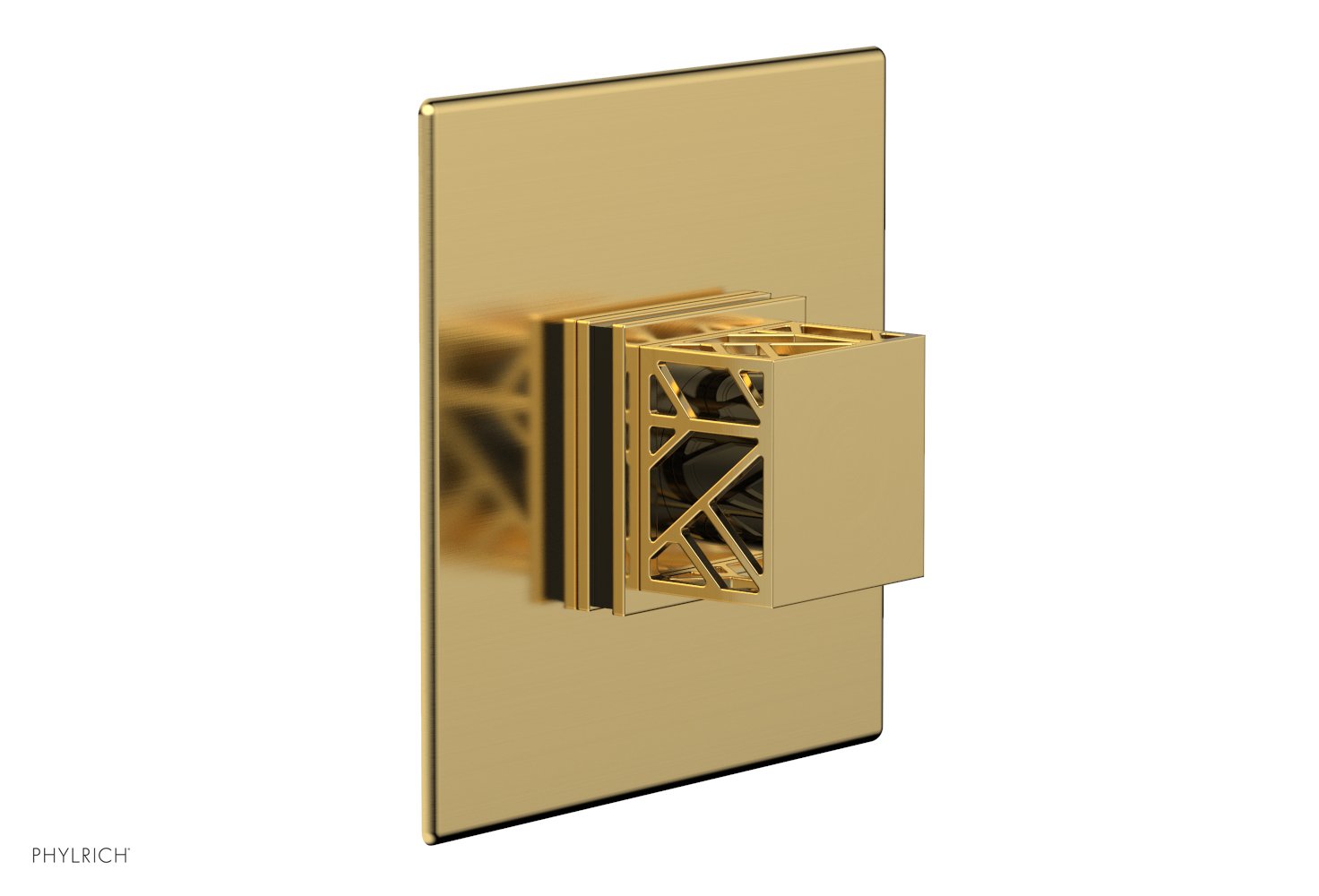 JOLIE Pressure Balance Shower Plate & Handle Trim, Square Handle with "Black" Accents 4-593