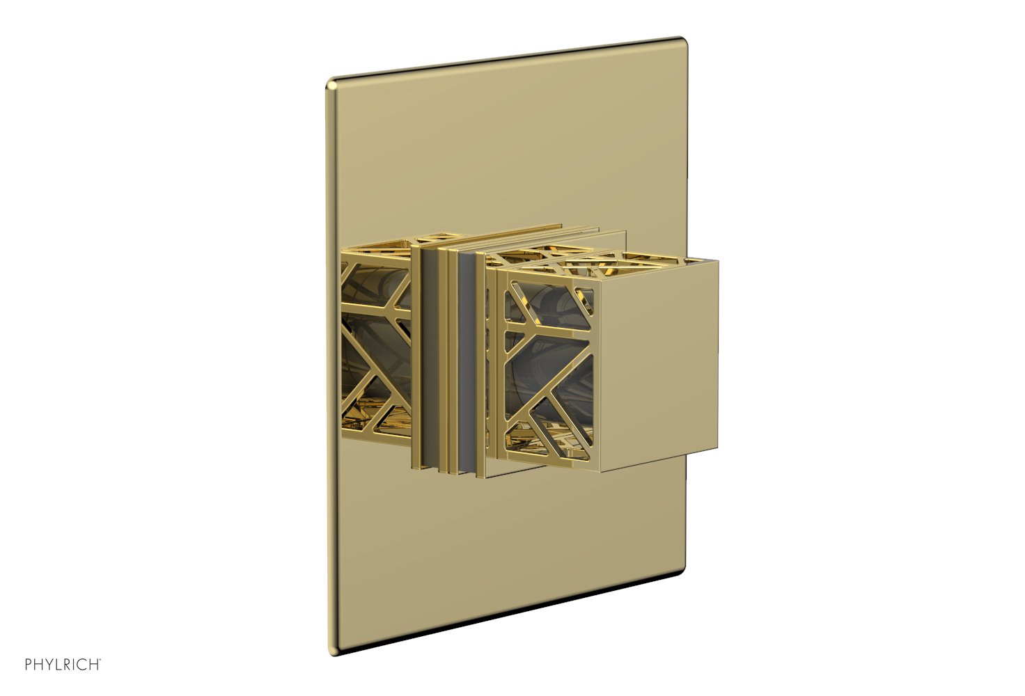 JOLIE Pressure Balance Shower Plate & Handle Trim, Square Handle with "Grey" Accents 4-593