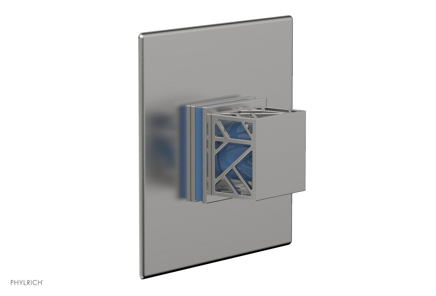 JOLIE - Thermostatic Shower Trim, Square Handle with "Light Blue" Accents 4-593