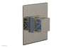 JOLIE Pressure Balance Shower Plate & Handle Trim, Square Handle with "Light Blue" Accents 4-593