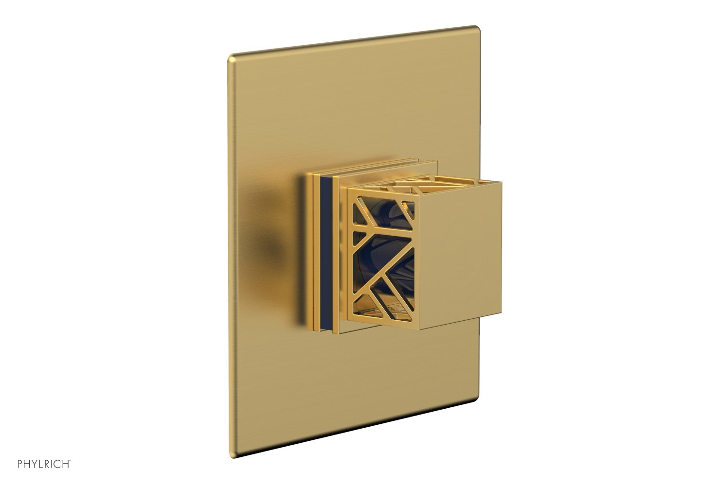 JOLIE - Thermostatic Shower Trim, Square Handle with "Navy Blue" Accents 4-593