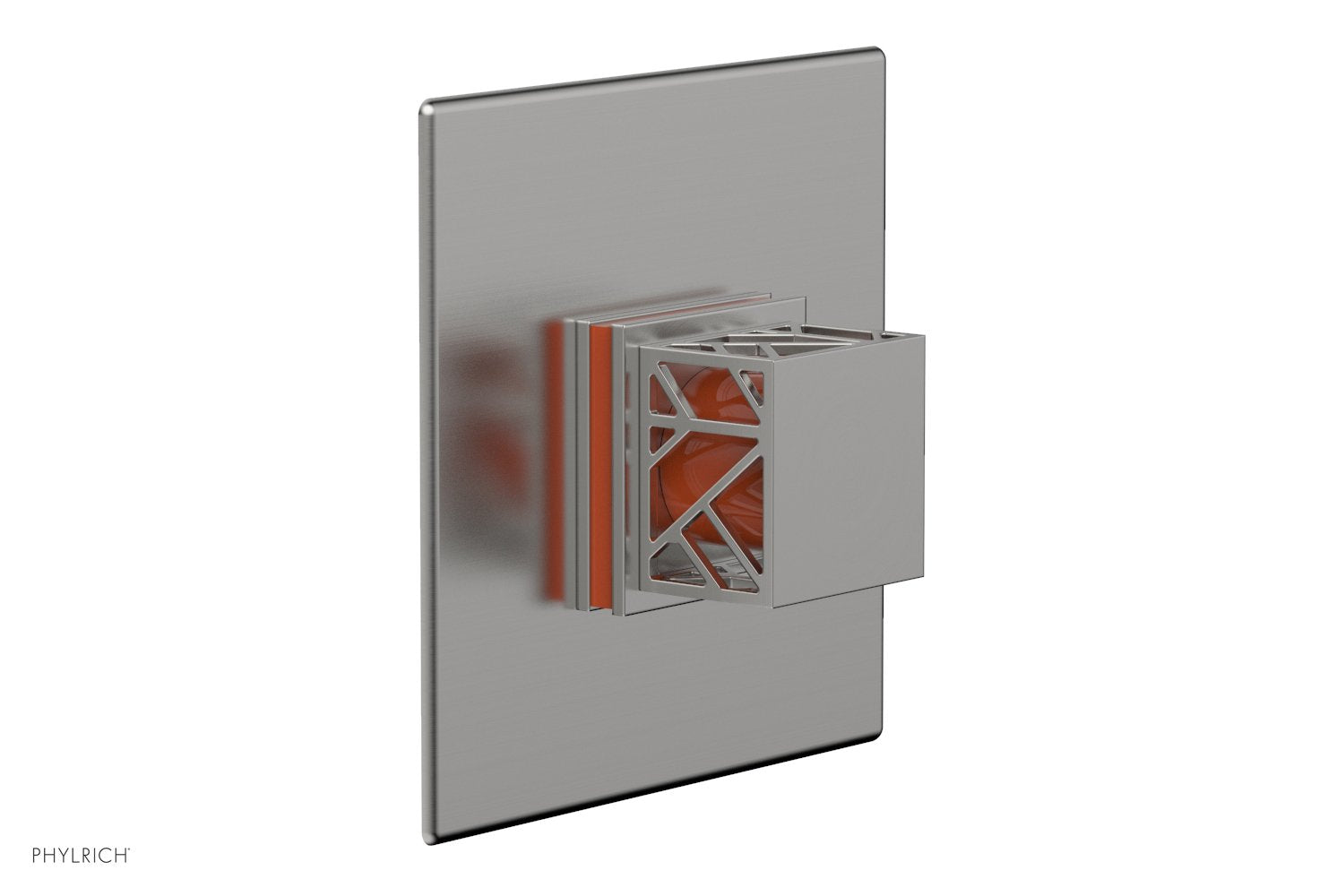JOLIE - Thermostatic Shower Trim, Square Handle with "Orange" Accents 4-593