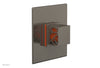 JOLIE Pressure Balance Shower Plate & Handle Trim, Square Handle with "Orange" Accents 4-593