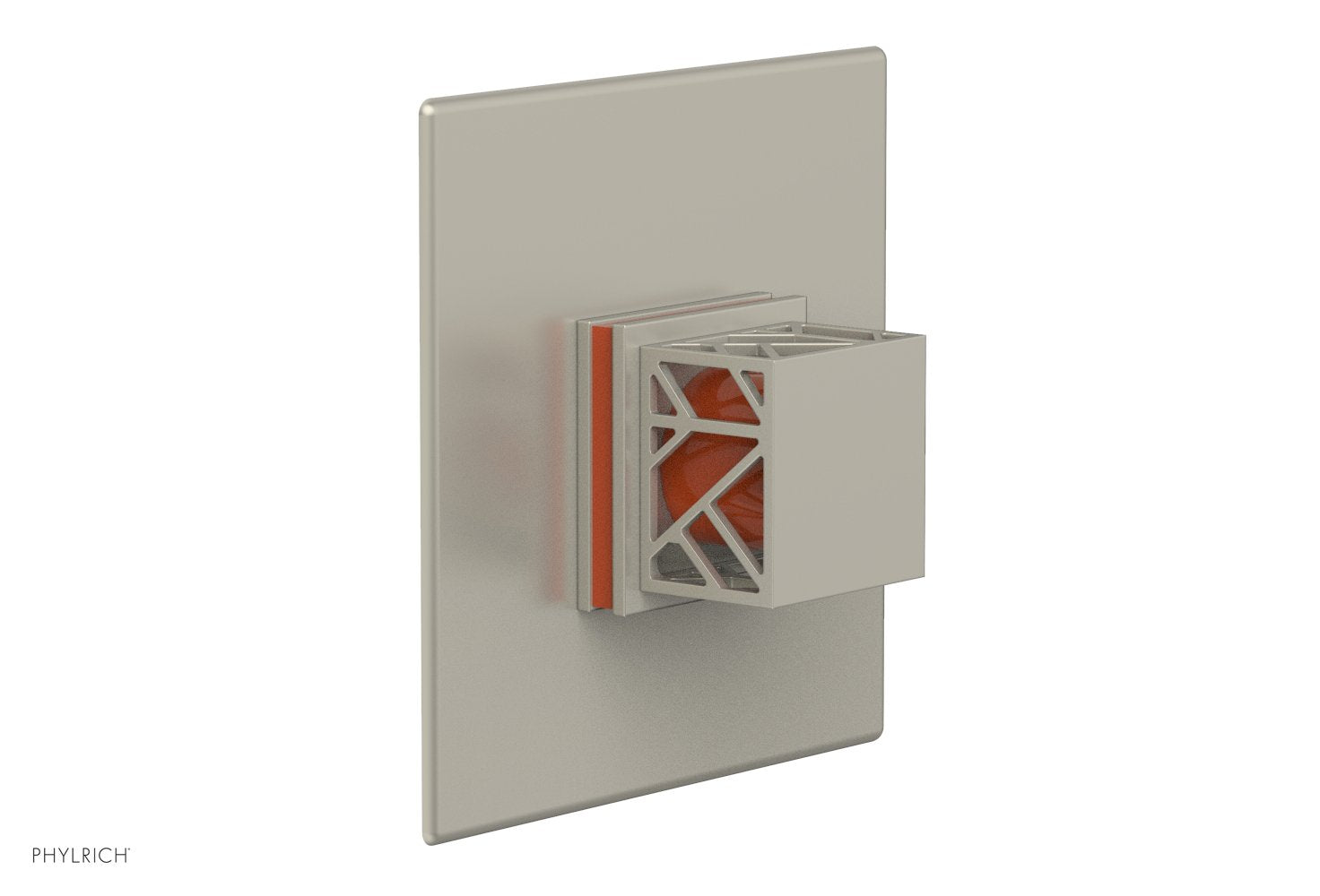 JOLIE - Thermostatic Shower Trim, Square Handle with "Orange" Accents 4-593