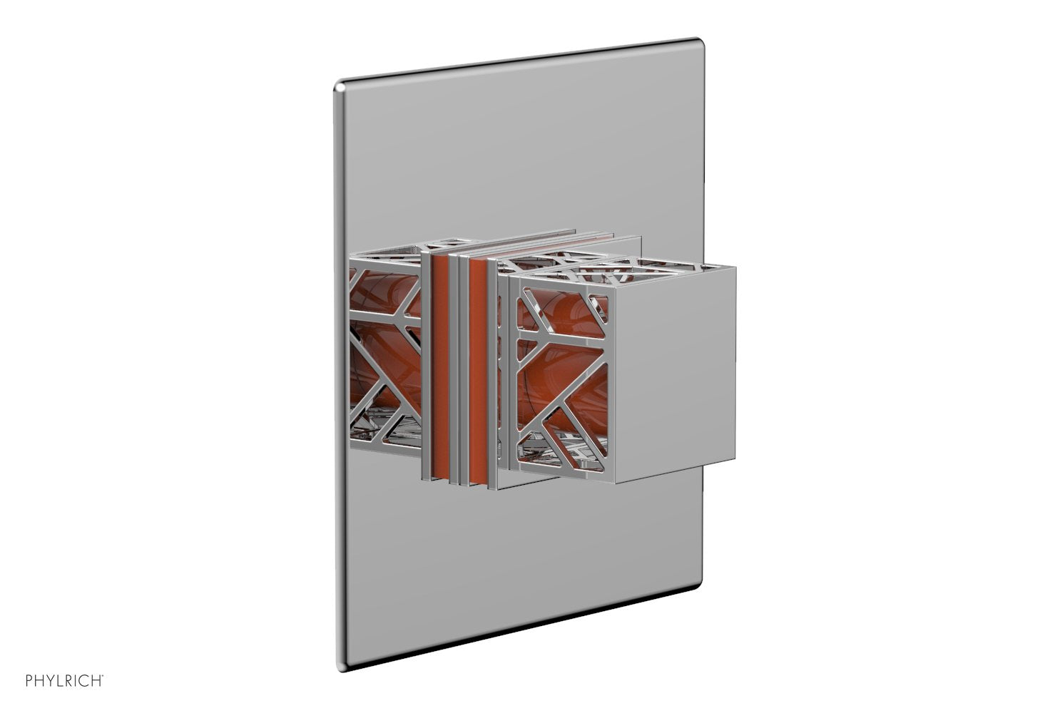 JOLIE - Thermostatic Shower Trim, Square Handle with "Orange" Accents 4-593